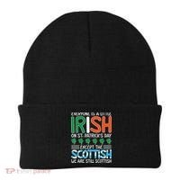 St Patrick's Day Irish Flag Scottish Shamrock Funny Joke Beanie thumb 0