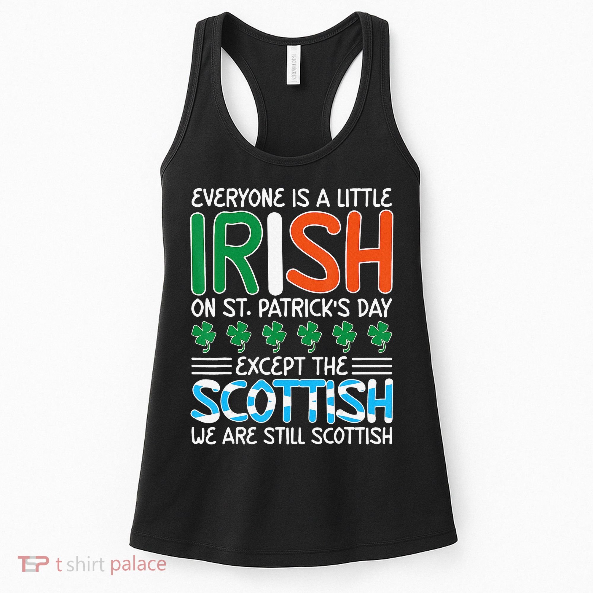 St Patrick's Day Irish Flag Scottish Shamrock Funny Joke Women's Tank Top