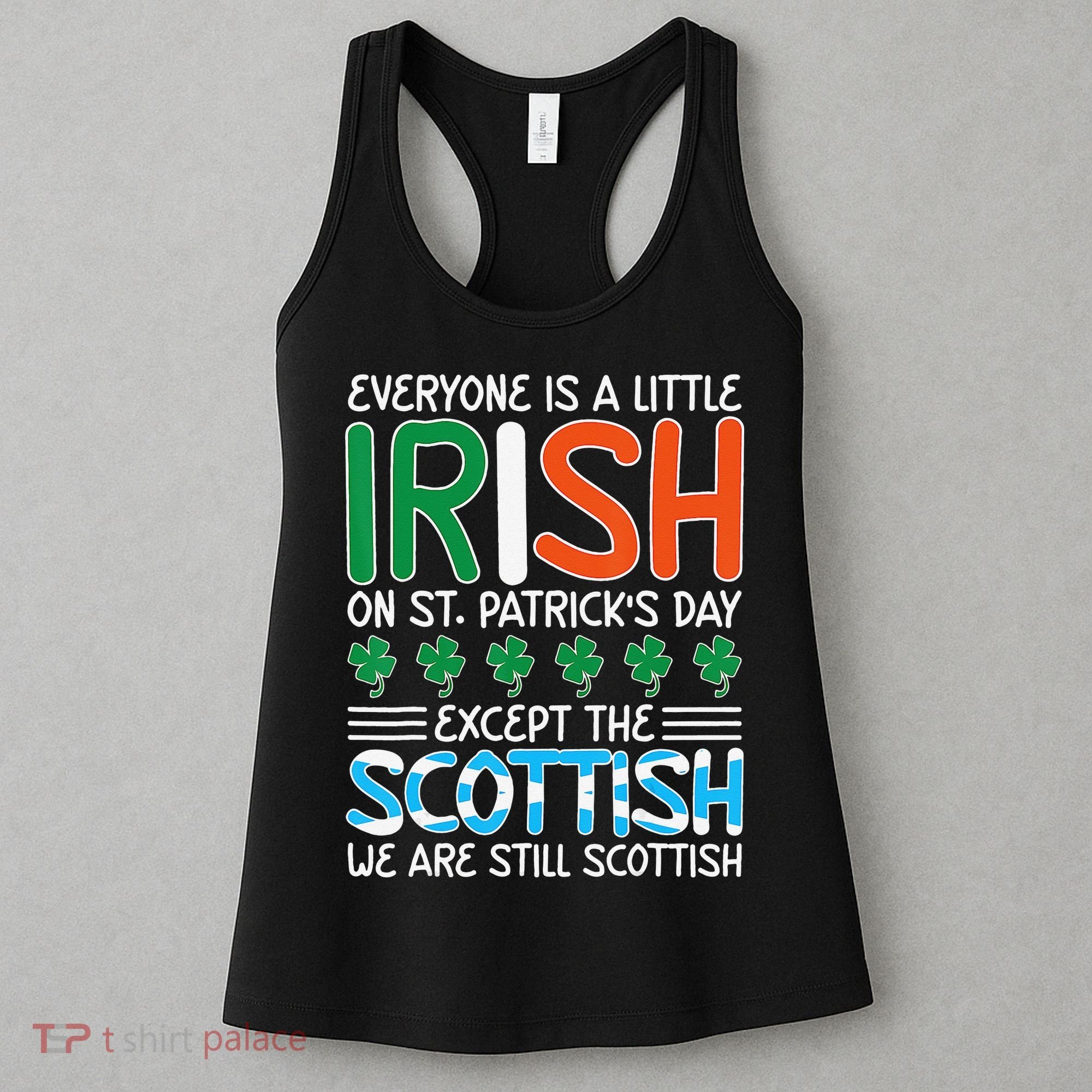 St Patrick's Day Irish Flag Scottish Shamrock Funny Joke Women's Tank Top