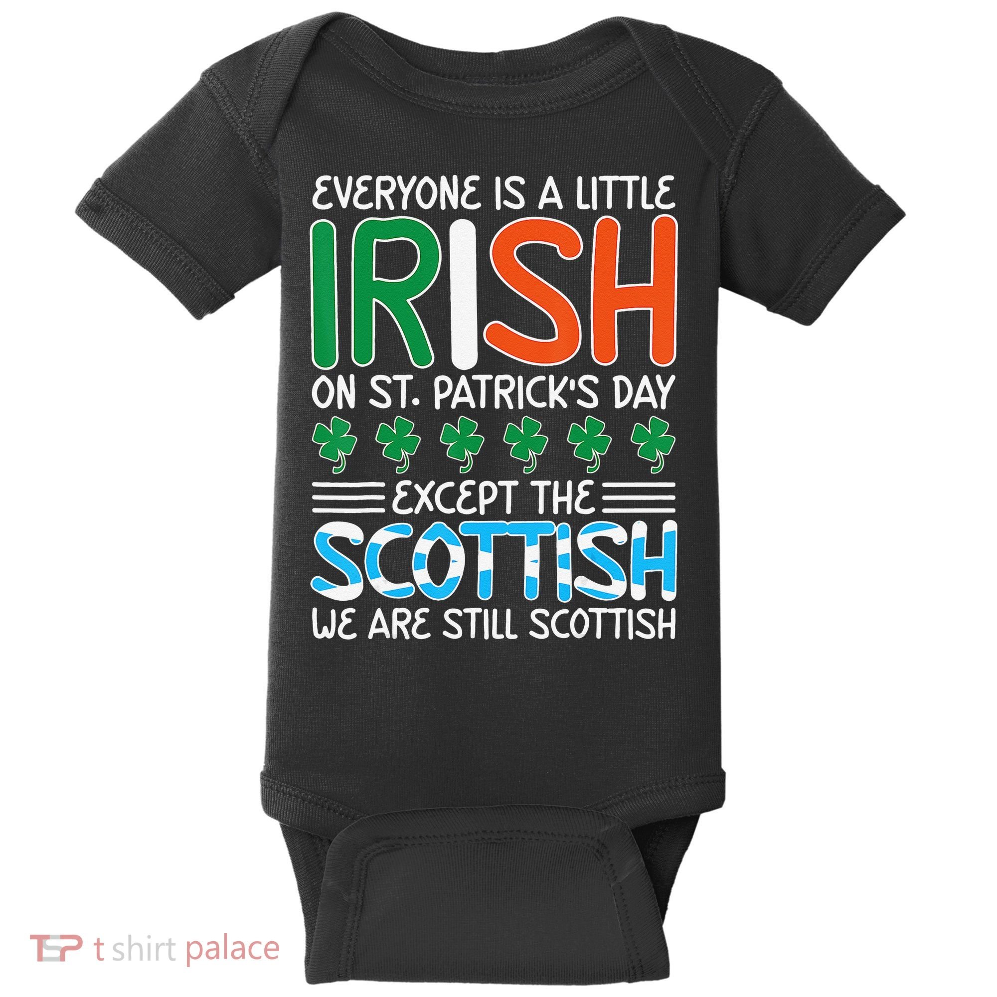St Patrick's Day Irish Flag Scottish Shamrock Funny Joke Baby Bodysuit