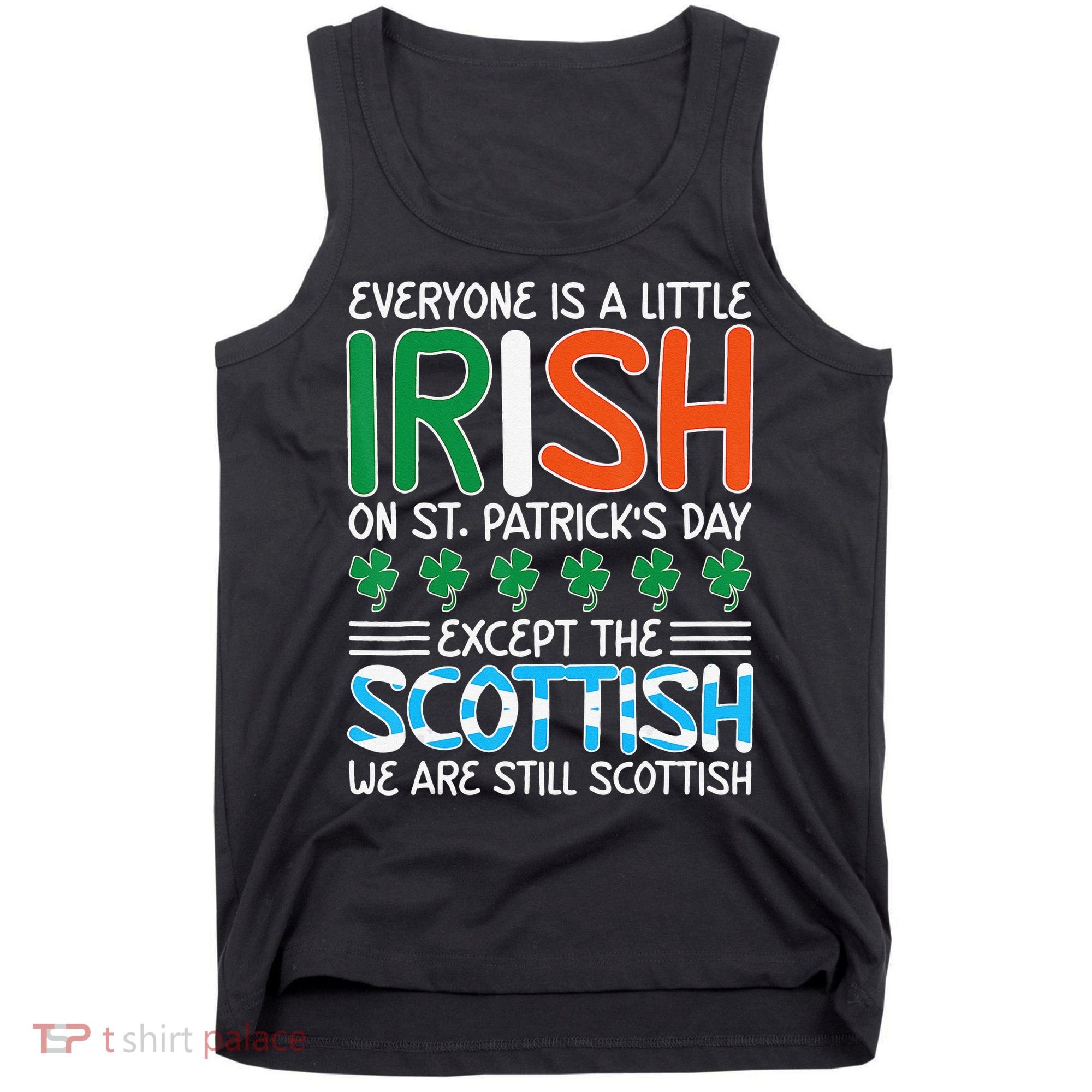 St Patrick's Day Irish Flag Scottish Shamrock Funny Joke Tank Top