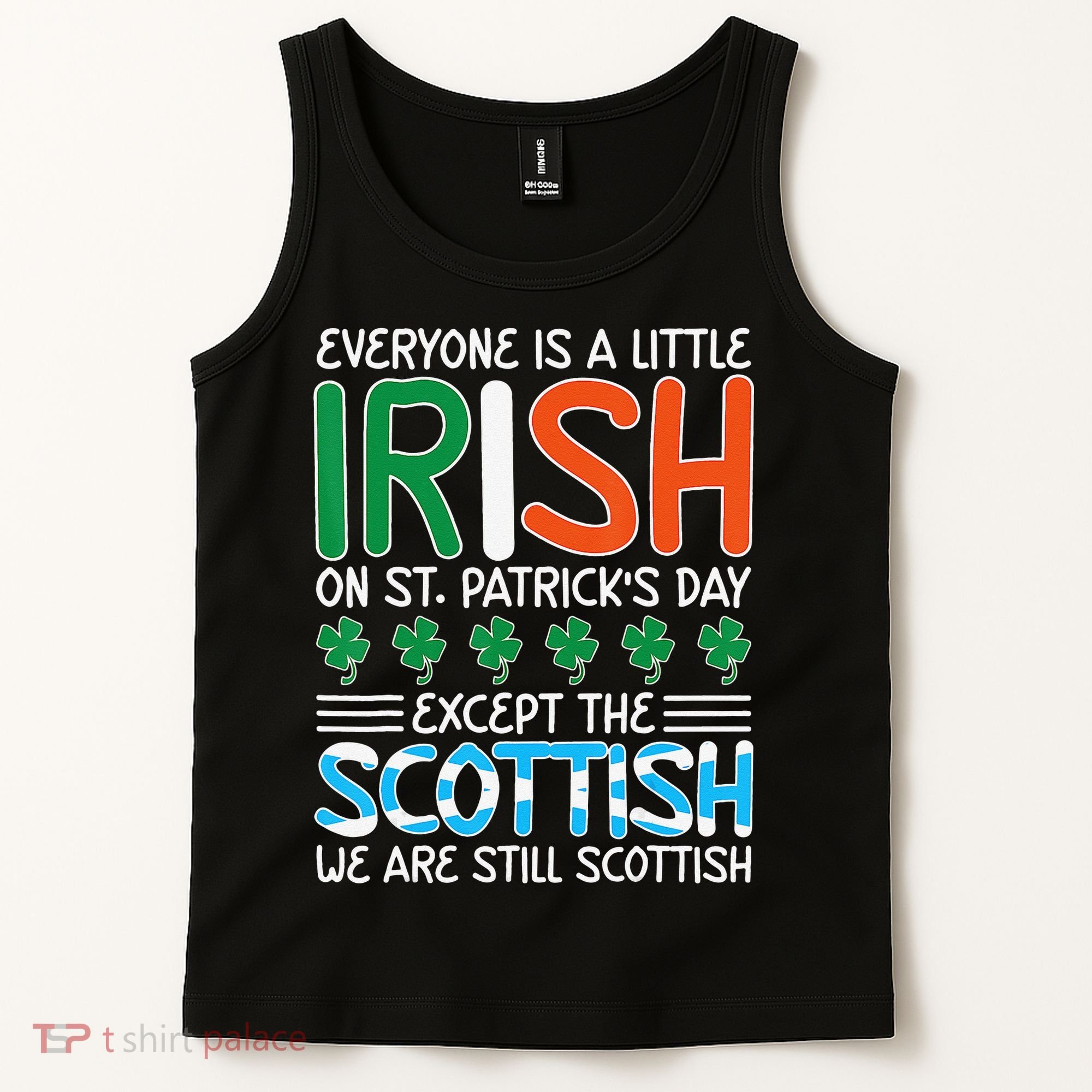 St Patrick's Day Irish Flag Scottish Shamrock Funny Joke Tank Top