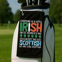 St Patrick's Day Irish Flag Scottish Shamrock Funny Joke Golf Towel thumb 2