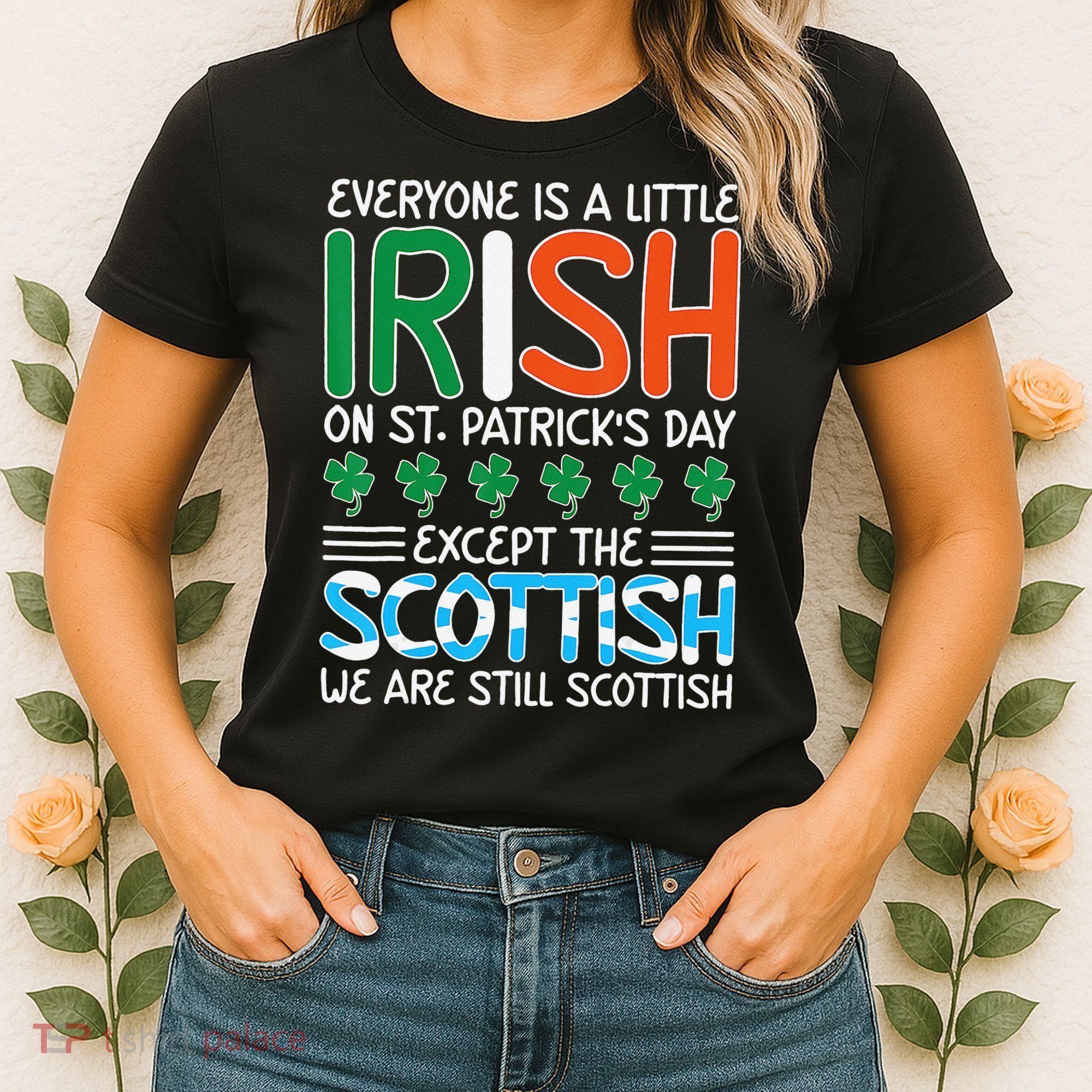 St Patrick's Day Irish Flag Scottish Shamrock Funny Joke Women's T-Shirt