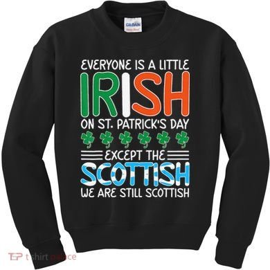 St Patrick's Day Irish Flag Scottish Shamrock Funny Joke Kids Sweatshirt