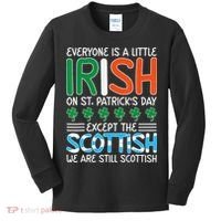 St Patrick's Day Irish Flag Scottish Shamrock Funny Joke Kids Long Sleeve Shirt thumb 0