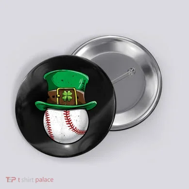 St Patricks Day, Baseball St Patricks Day Button