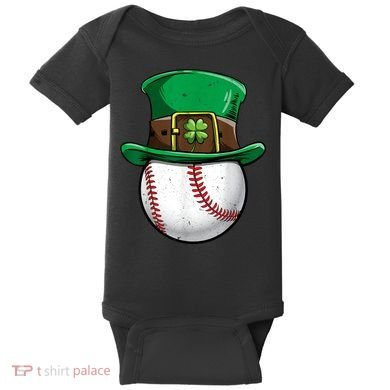 St Patricks Day, Baseball St Patricks Day Baby Bodysuit