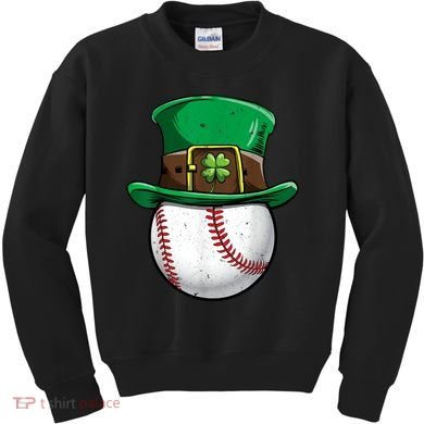 St Patricks Day, Baseball St Patricks Day Kids Sweatshirt