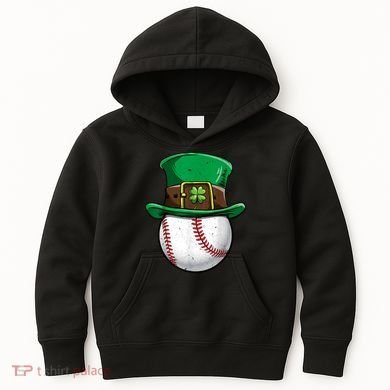 St Patricks Day, Baseball St Patricks Day Kids Hoodie