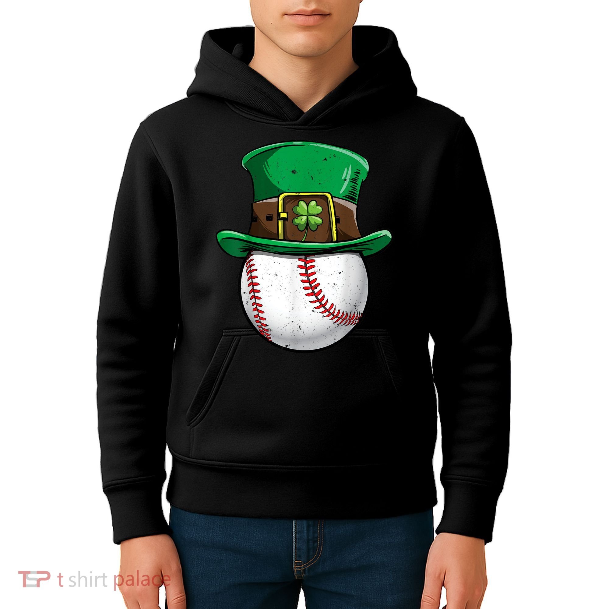 St Patricks Day, Baseball St Patricks Day Kids Hoodie