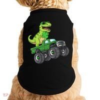 St Patricks Day T Rex Riding Monster Truck Dino Doggie Tank thumb 0