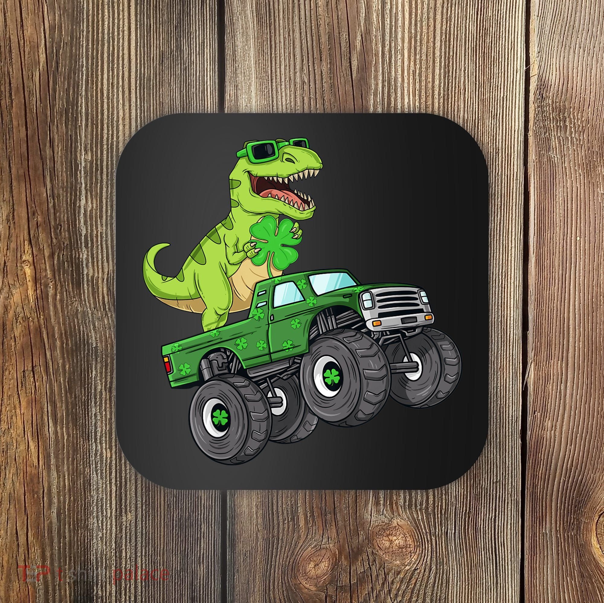 St Patricks Day T Rex Riding Monster Truck Dino Coaster