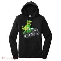 St Patricks Day T Rex Riding Monster Truck Dino Women's Hoodie thumb 0