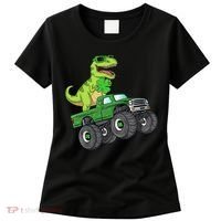 St Patricks Day T Rex Riding Monster Truck Dino Women's T-Shirt thumb 0