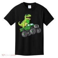 St Patricks Day T Rex Riding Monster Truck Dino Kids T-Shirt thumb 0