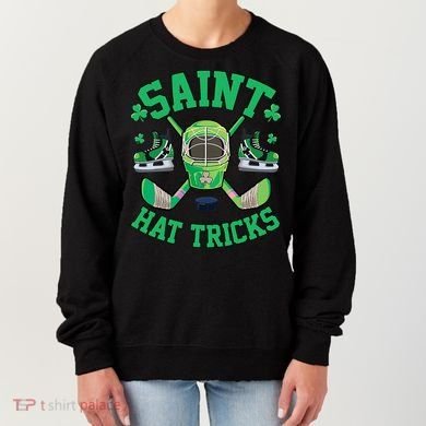 St Patrick's Day Hockey Saint Hat Tricks Shamrock Women's Sweatshirt