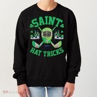 St Patrick's Day Hockey Saint Hat Tricks Shamrock Women's Sweatshirt thumb 0