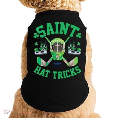 St Patrick's Day Hockey Saint Hat Tricks Shamrock Doggie Tank