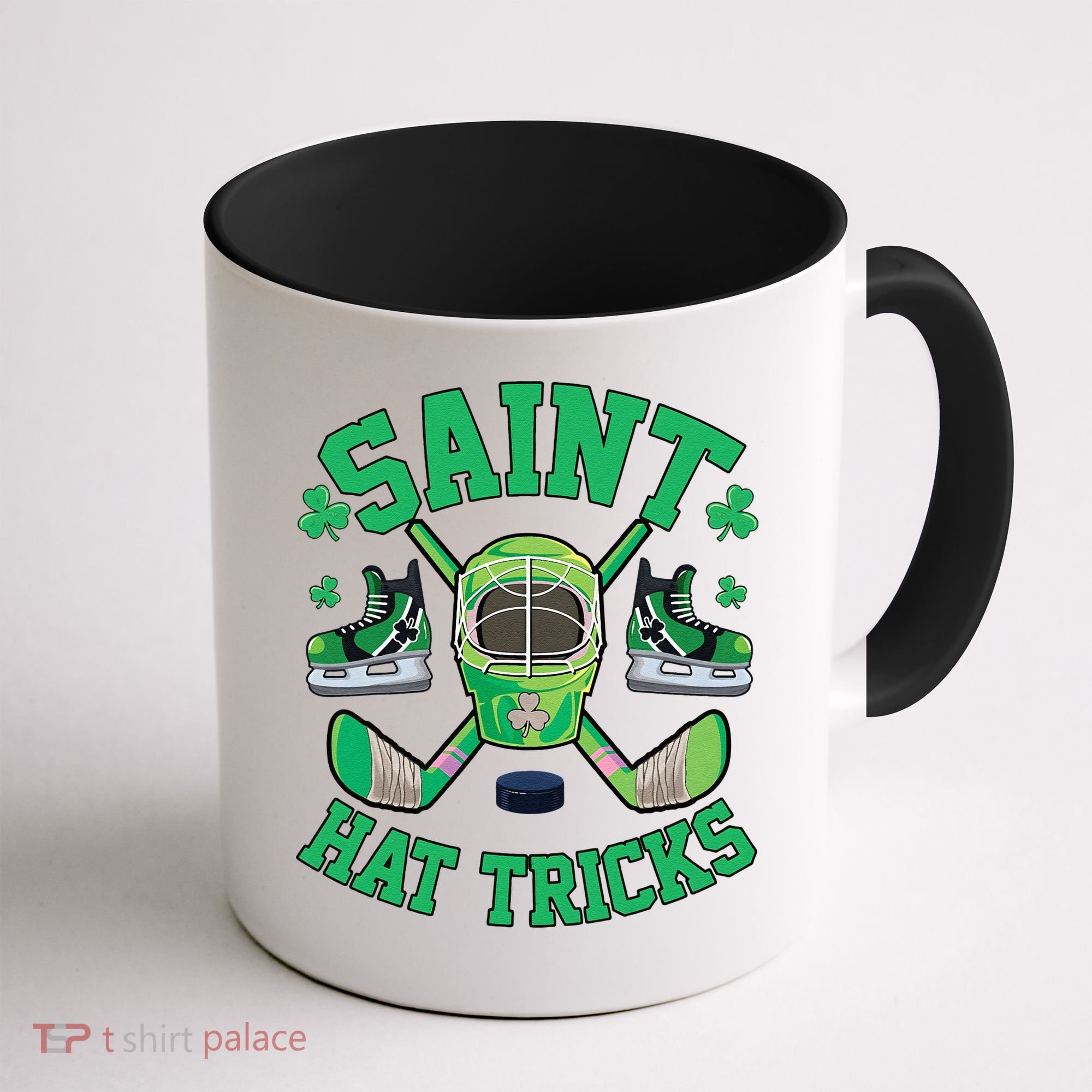 St Patrick's Day Hockey Saint Hat Tricks Shamrock Coffee Mug