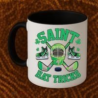 St Patrick's Day Hockey Saint Hat Tricks Shamrock Coffee Mug thumb 2