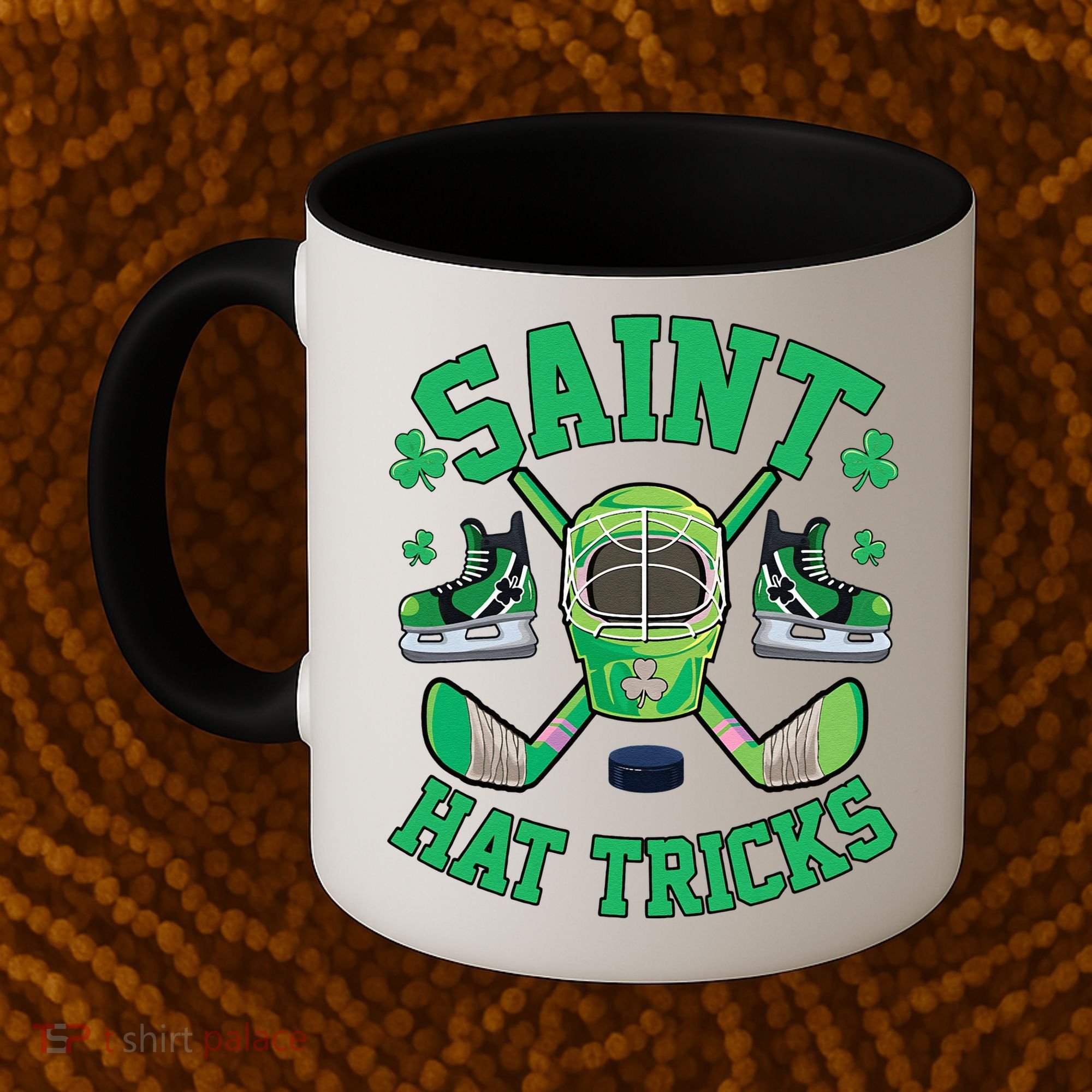 St Patrick's Day Hockey Saint Hat Tricks Shamrock Coffee Mug