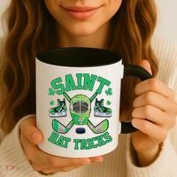 St Patrick's Day Hockey Saint Hat Tricks Shamrock Coffee Mug thumb 3