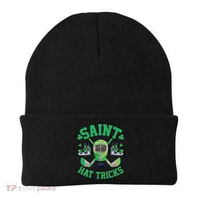 St Patrick's Day Hockey Saint Hat Tricks Shamrock Beanie