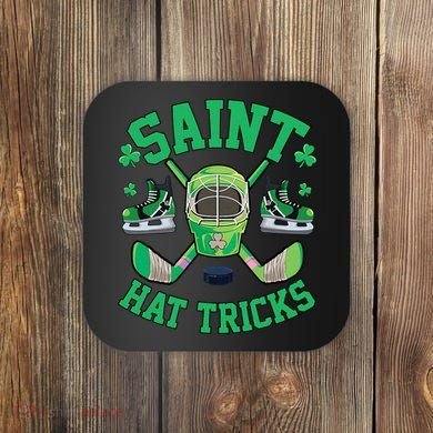 St Patrick's Day Hockey Saint Hat Tricks Shamrock Coaster