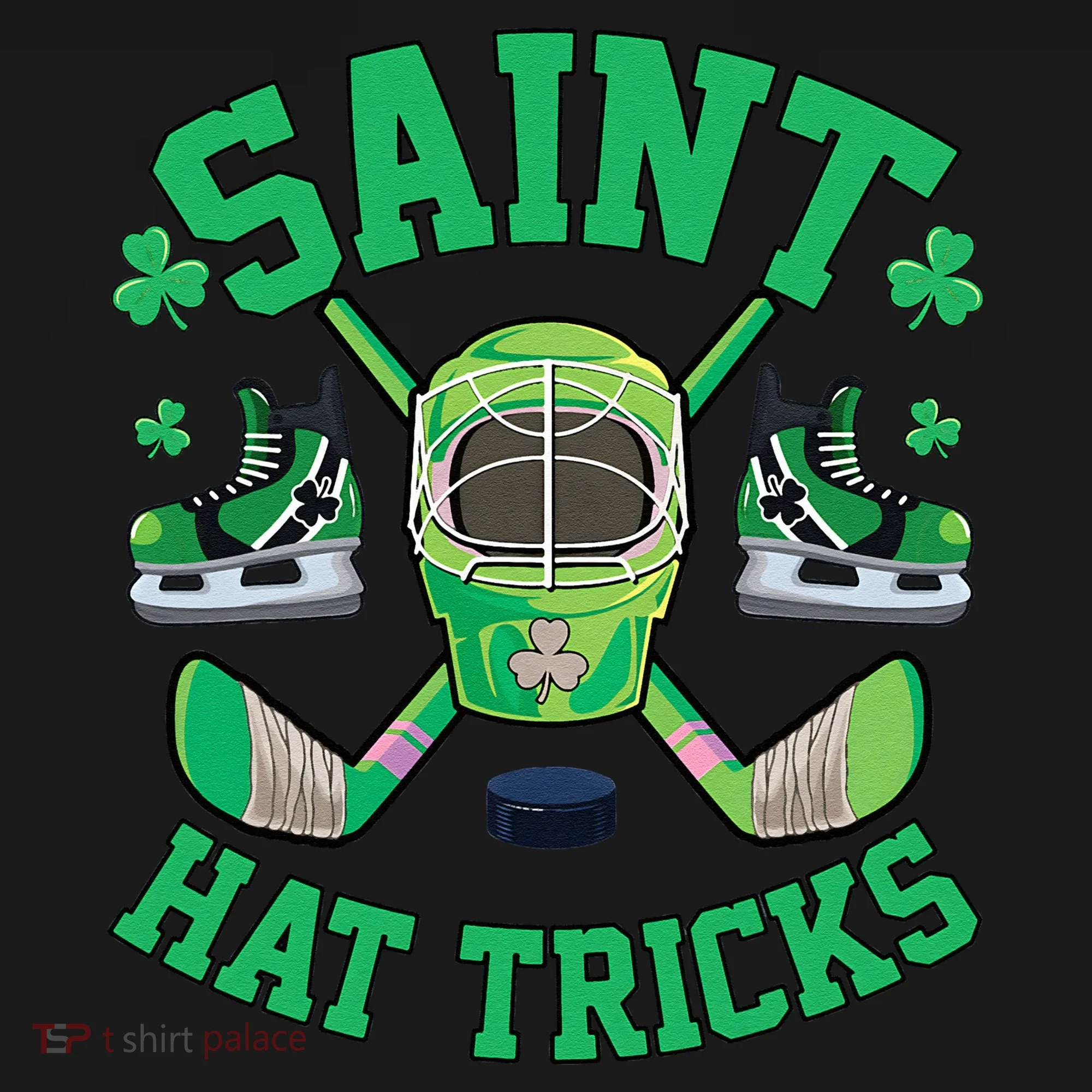 St Patrick's Day Hockey Saint Hat Tricks Shamrock Women's Hoodie