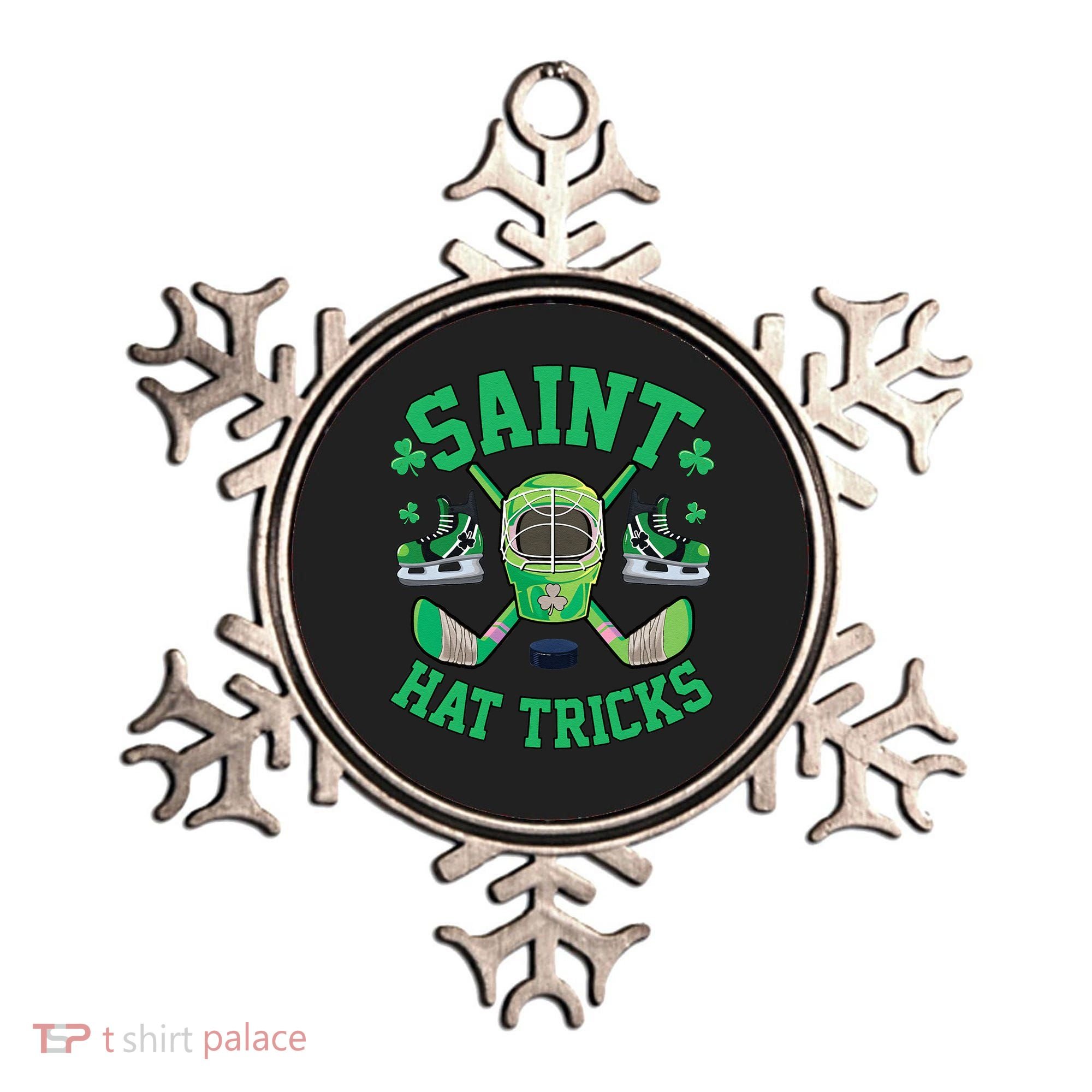 St Patrick's Day Hockey Saint Hat Tricks Shamrock Ornament