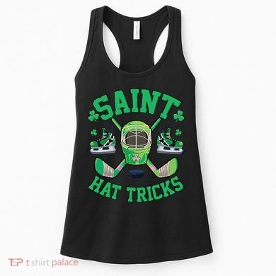 St Patrick's Day Hockey Saint Hat Tricks Shamrock Women's Tank Top