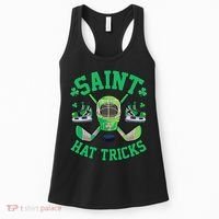 St Patrick's Day Hockey Saint Hat Tricks Shamrock Women's Tank Top thumb 0