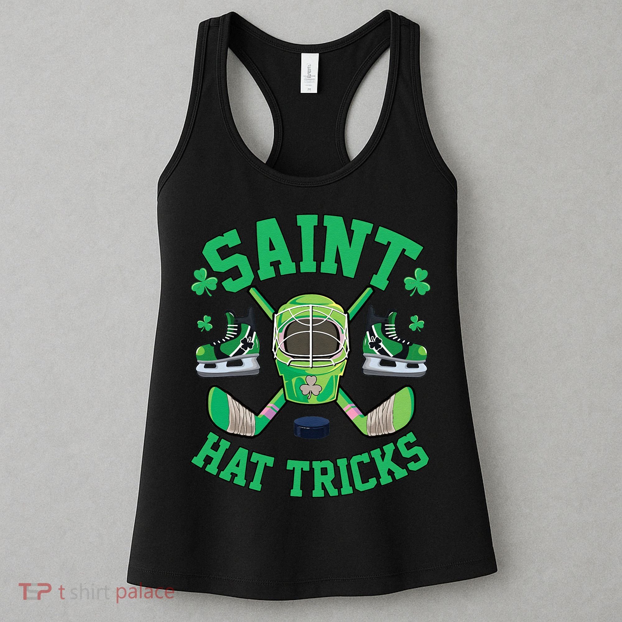 St Patrick's Day Hockey Saint Hat Tricks Shamrock Women's Tank Top