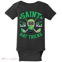 St Patrick's Day Hockey Saint Hat Tricks Shamrock Baby Bodysuit thumb 0