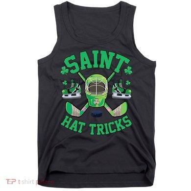 St Patrick's Day Hockey Saint Hat Tricks Shamrock Tank Top