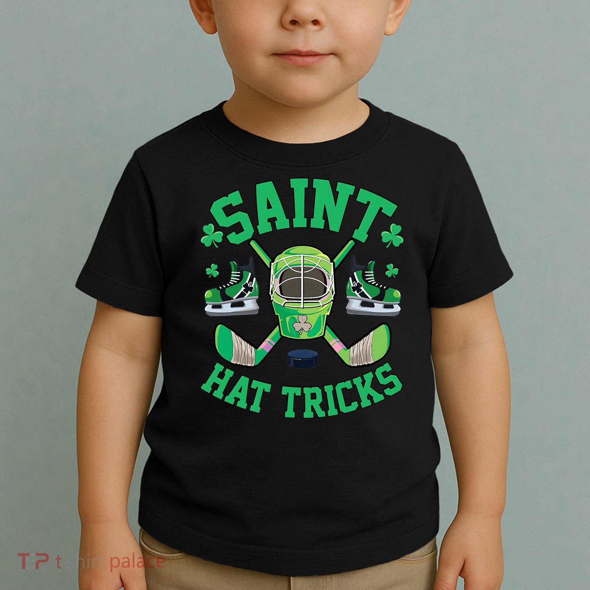 St Patrick's Day Hockey Saint Hat Tricks Shamrock Toddler T-Shirt