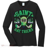 St Patrick's Day Hockey Saint Hat Tricks Shamrock Women's Long Sleeve Shirt thumb 0