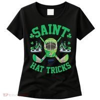 St Patrick's Day Hockey Saint Hat Tricks Shamrock Women's T-Shirt thumb 0