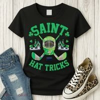 St Patrick's Day Hockey Saint Hat Tricks Shamrock Women's T-Shirt thumb 3