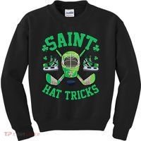 St Patrick's Day Hockey Saint Hat Tricks Shamrock Kids Sweatshirt thumb 0