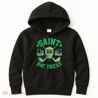 St Patrick's Day Hockey Saint Hat Tricks Shamrock Kids Hoodie thumb 0