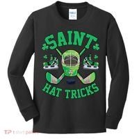 St Patrick's Day Hockey Saint Hat Tricks Shamrock Kids Long Sleeve Shirt thumb 0