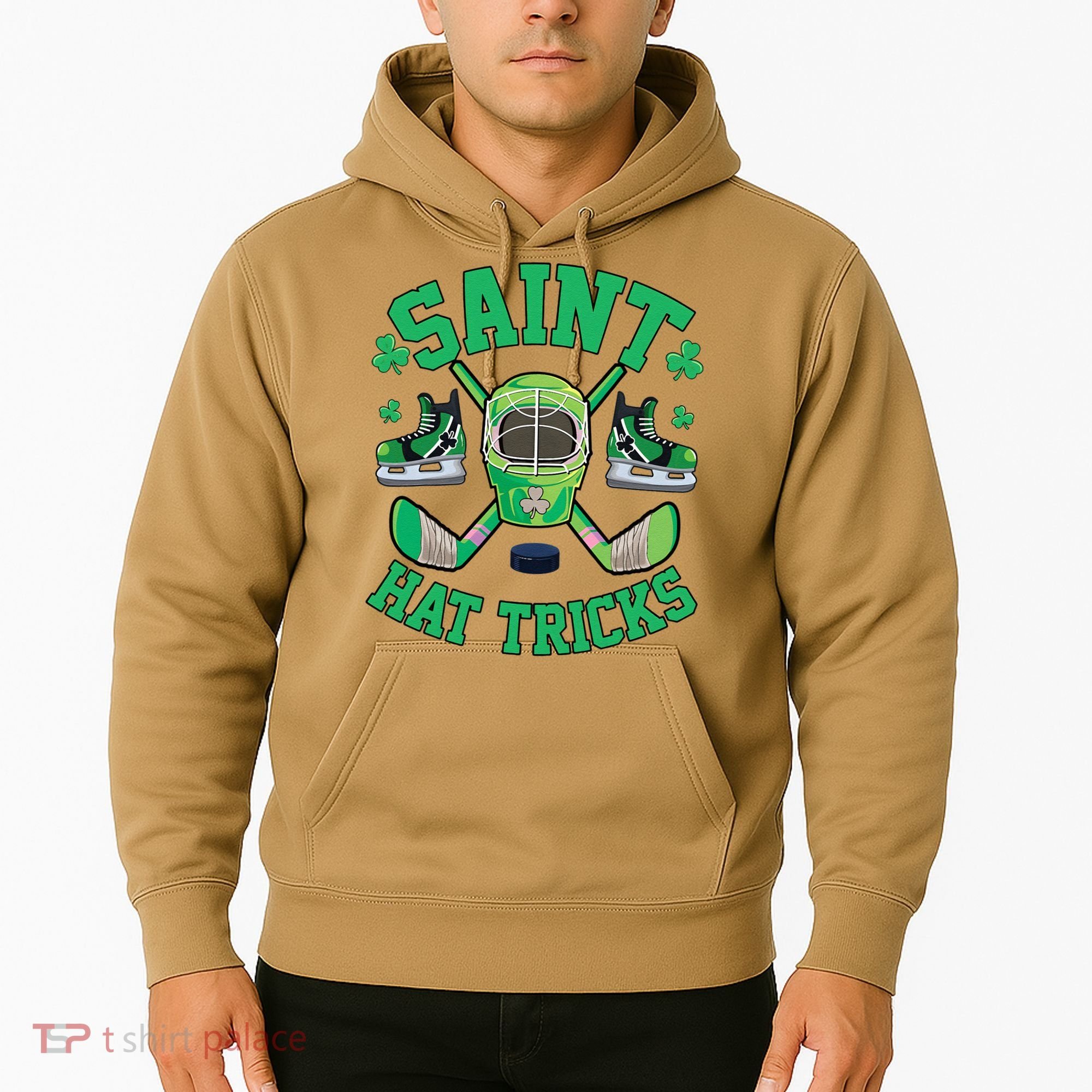 St Patrick's Day Hockey Saint Hat Tricks Shamrock Hoodie
