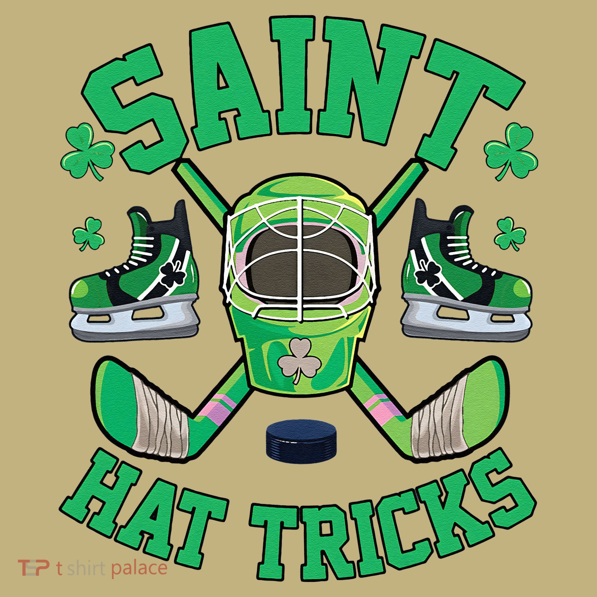 St Patrick's Day Hockey Saint Hat Tricks Shamrock Long Sleeve Shirt