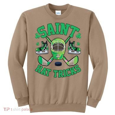 St Patrick's Day Hockey Saint Hat Tricks Shamrock Sweatshirt
