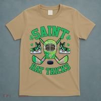 St Patrick's Day Hockey Saint Hat Tricks Shamrock T-Shirt thumb 5
