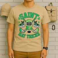 St Patrick's Day Hockey Saint Hat Tricks Shamrock T-Shirt thumb 6