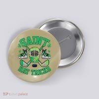 St Patrick's Day Hockey Saint Hat Tricks Shamrock Button thumb 0