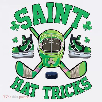 St Patrick's Day Hockey Saint Hat Tricks Shamrock Garment-Dyed Sweatshirt
